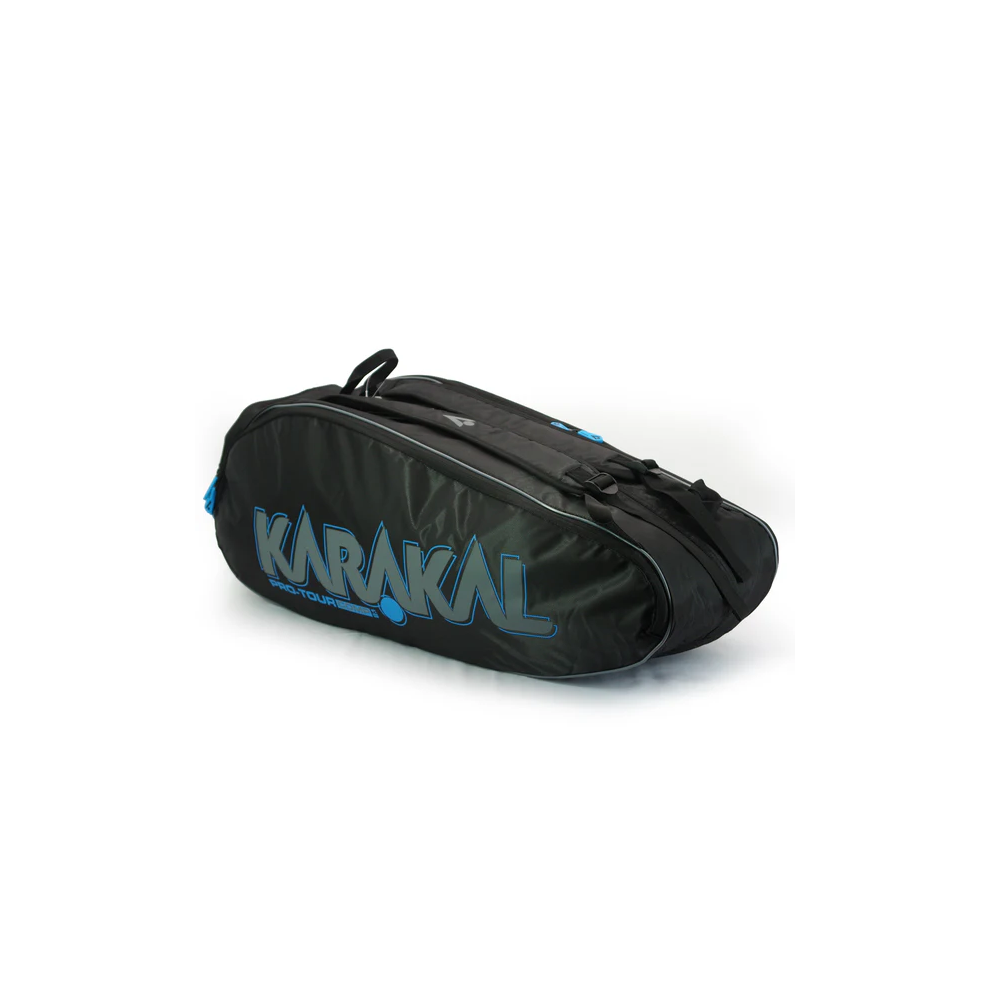 (Blue) Karakal Pro Tour 2.1 Comp 9 Racket Bag Wet & Dry Compartment Side Pockets