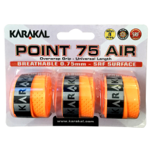 (Orange) 3x Karakal Point 75 Air Overwrap Grip Anti Slip Racquet Protector