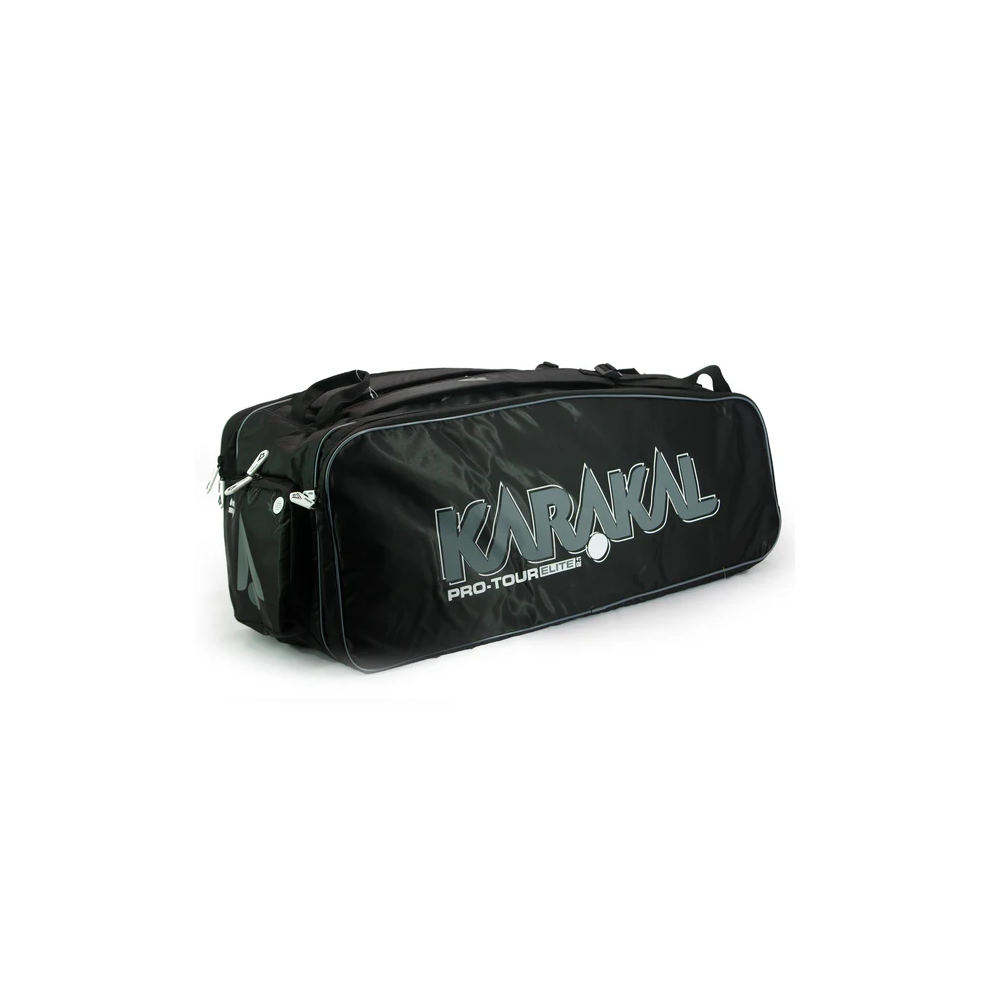 Karakal (White) Pro Tour 2.1 Elite 12 Racket Bag Wet & Dry Compartment Side Pockets White