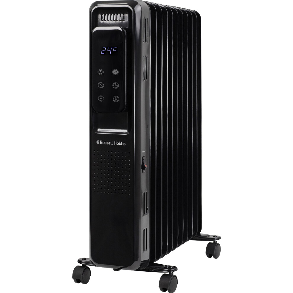 Russell Hobbs 11 Fin Oil Filled Radiator With Remote Control 2500W - Black