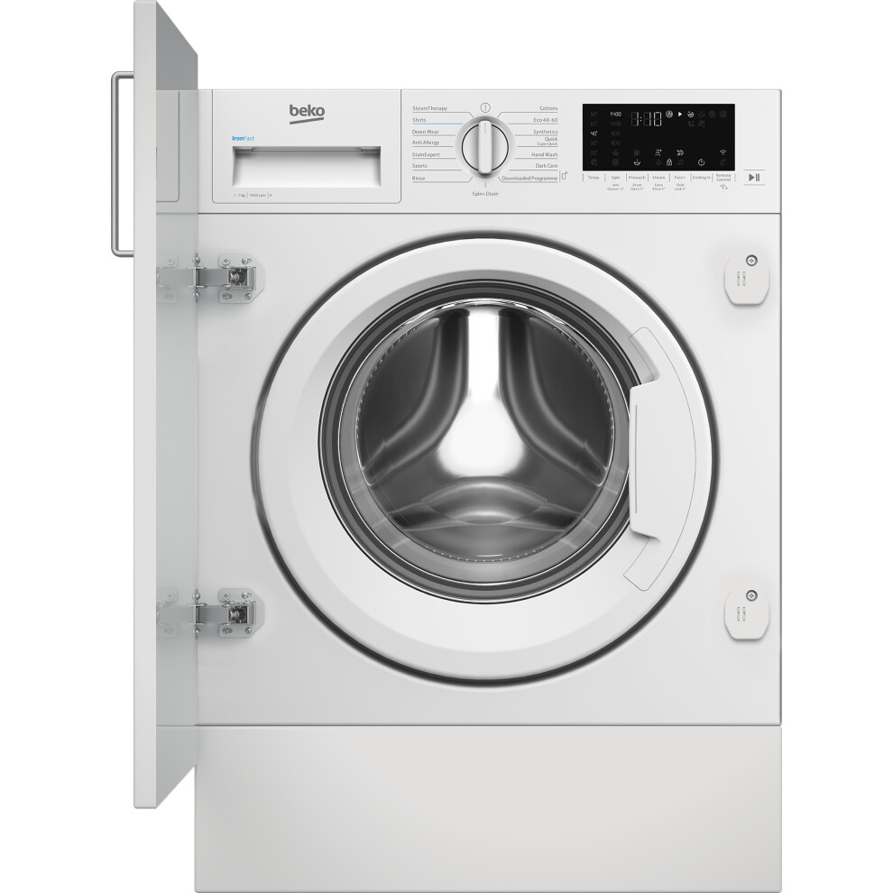 Beko WTIK74122 Integrated 7kg Washing Machine with 1400 rpm - White - A Rated