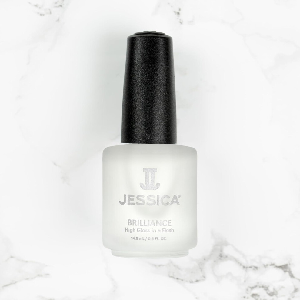 (JESSICA Brilliance High Gloss Fast Drying Clear Nail Polish Top Coat, 14.8 ml) JESSICA Brillance Fast Drying Top Coat, 7.4 ml