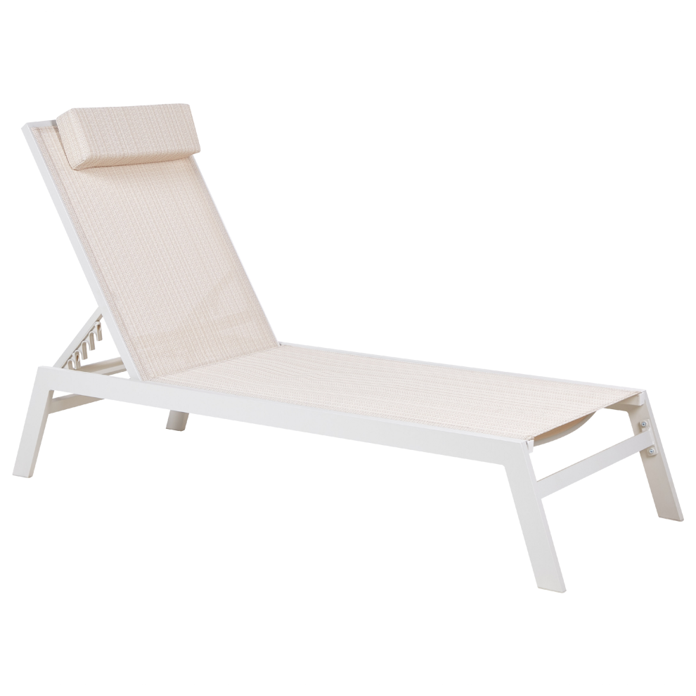 Sun Lounger CATANIA Reclining Metal Beige