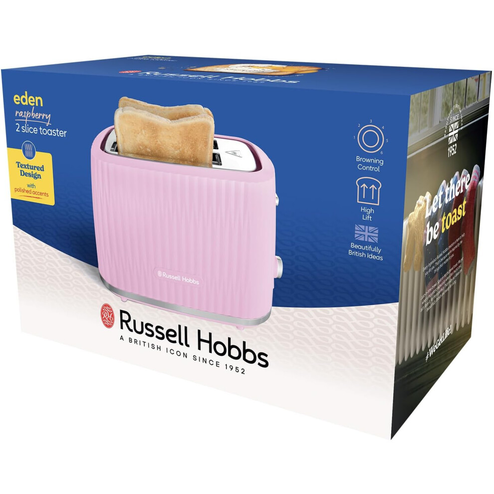 raspberry-pink--eden-2-slice-toaster--6-browning-settings--high-lift-feature--frozen--reheat--cancel-functions--removable-crumb-tray--800w--raspberry--27372