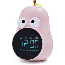 (Pink) Kids Alarm Clock for Girls Pear Alarm Clock with Snooze Toddler Sleep Training Clock for Bedroom Home Office