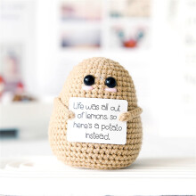 (B) Personalized Big Butt Potato Cute Crochet Positive Potato Doll Home Decor Christmas Birthday Friends Party Decoration Gift