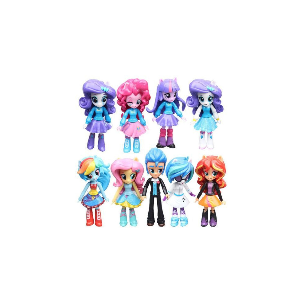 New Set 9PCS My Little Pony Equestria Girls Figures 12cm Monster High Dolls