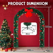 Indoor Outdoor 8FT Flocked Christmas Tree Arch PVC Doorway Archway