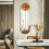 Modern Long Oval Brown Tinted Silver Mirror Decorative Wall  Clock 1