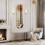 Modern Long Oval Brown Tinted Silver Mirror Decorative Wall  Clock 2