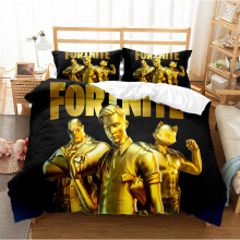 (Single 135x200cm, 4) Fortnite 3D Digital Printing Series Three-piece Duvet Cover Set