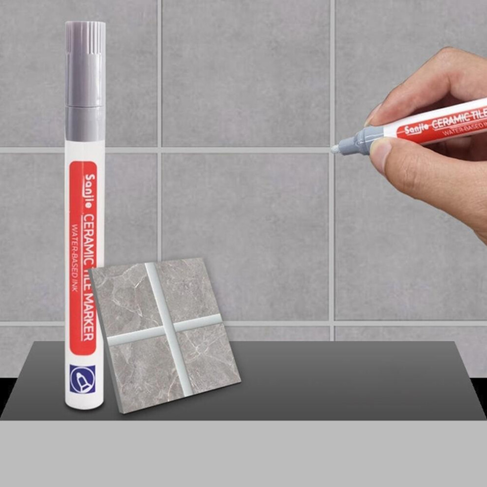 (Light Grey) 1Pcs Waterproof White Wall Tile Marker Pen Grout Restorer Gap Repair For Bathroom Floor Seam Paint Filling Construction Tools