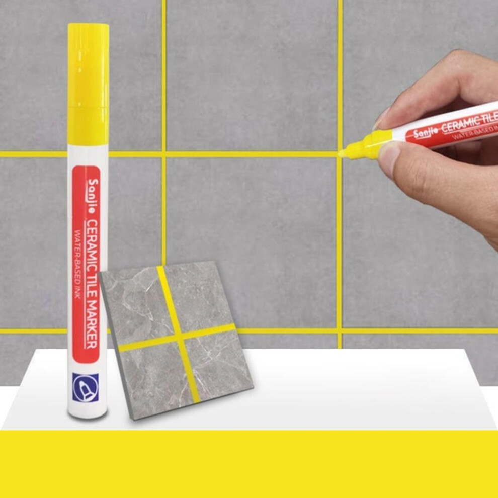 (Yellow) 1Pcs Waterproof White Wall Tile Marker Pen Grout Restorer Gap Repair For Bathroom Floor Seam Paint Filling Construction Tools