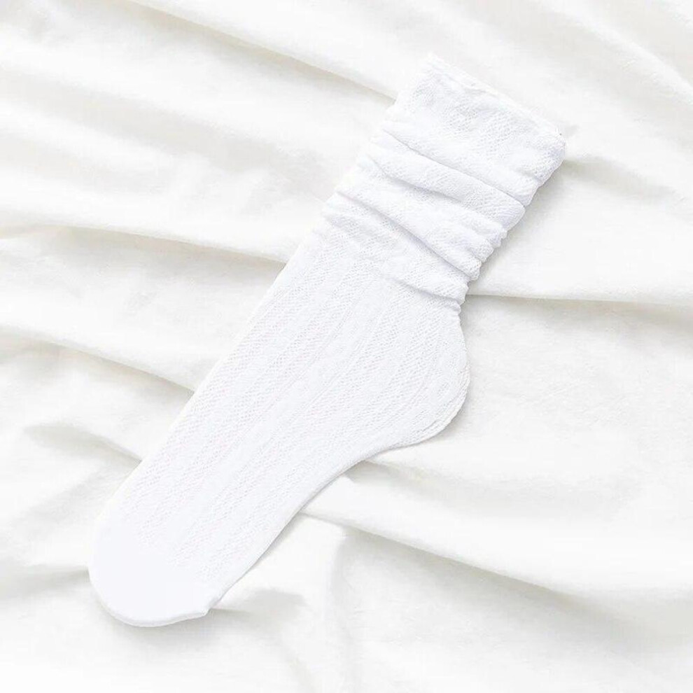 (White) 1 Pair Women Socks Mesh Lace Sexy Ultra-thin Socks  Stretch Elasticity Harajuku Retro Socks