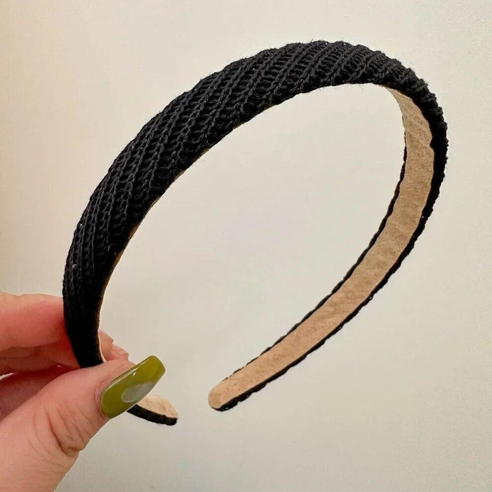 (Black) Retro Black White Bezel Hairbands Headbands for Women Girls Vintage Hoop for Party Bride Wedding Hair Bands Accessories