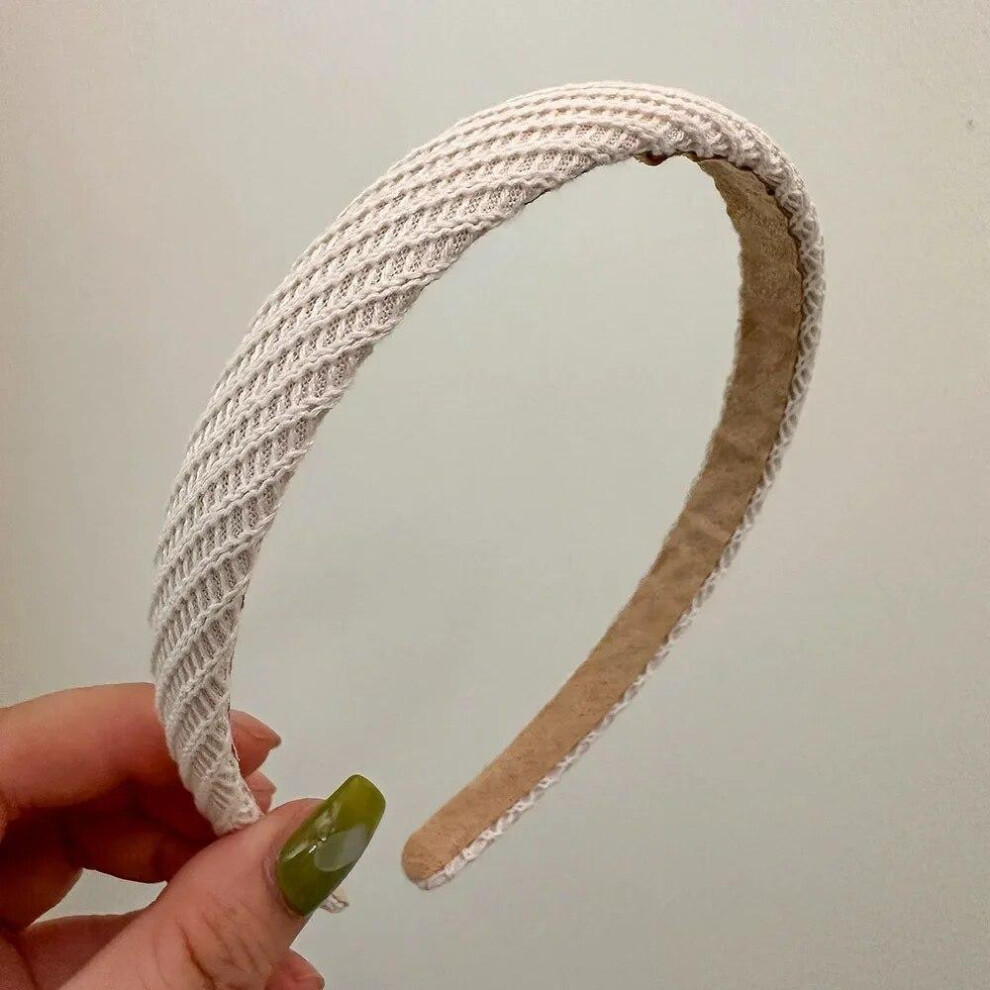 (Beige) Retro Black White Bezel Hairbands Headbands for Women Girls Vintage Hoop for Party Bride Wedding Hair Bands Accessories