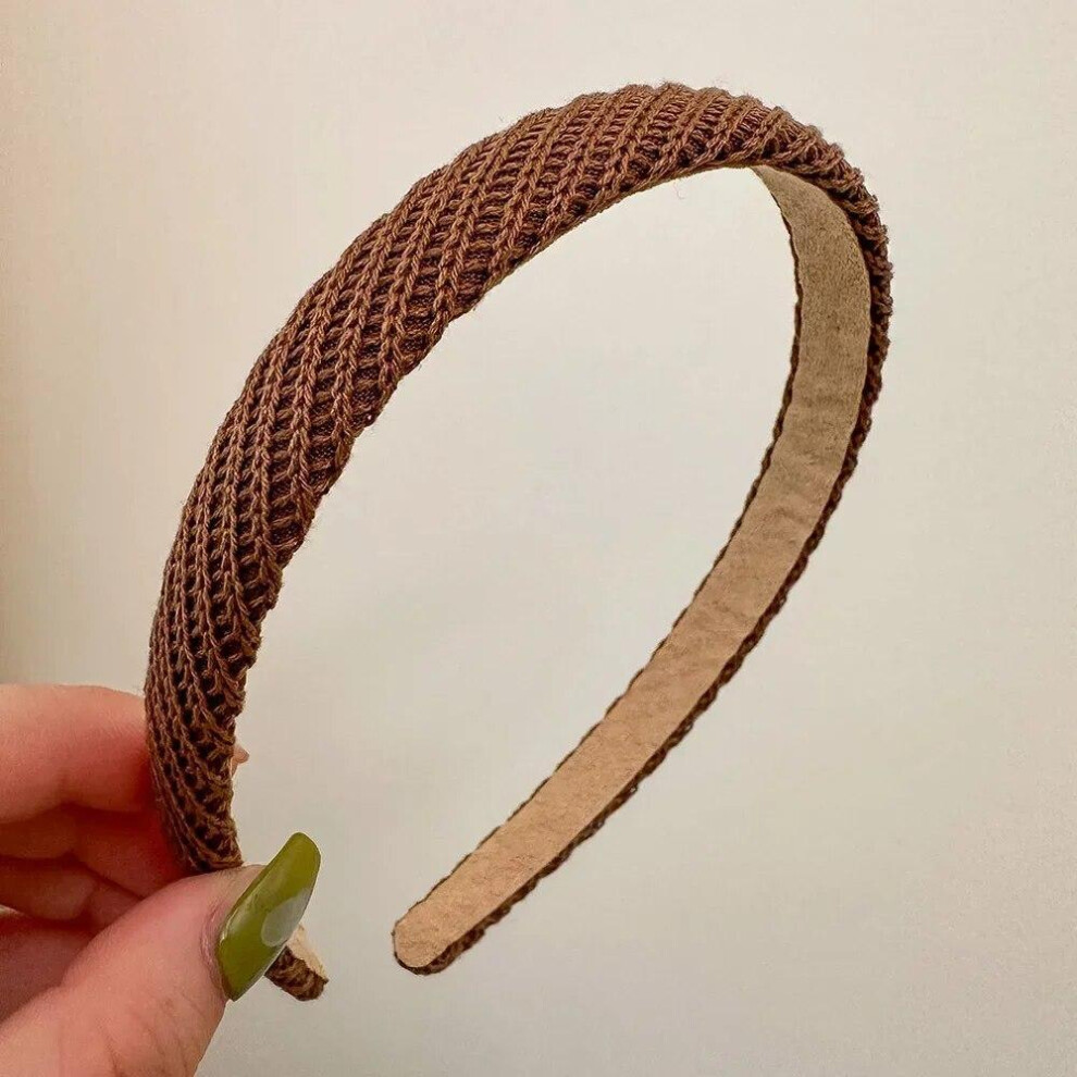 (Brown) Retro Black White Bezel Hairbands Headbands for Women Girls Vintage Hoop for Party Bride Wedding Hair Bands Accessories
