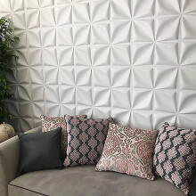 (#1) 12Pcs PVC Textured 3D Wall Panels Decorative Tiles Background