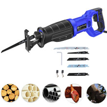 Saws for Woodworking Recipocating, Electric Saw, Reciprocating Saw Corded, Variable Speed with 5 Saw Blades, for Wood Tree Metal PVC Cutting