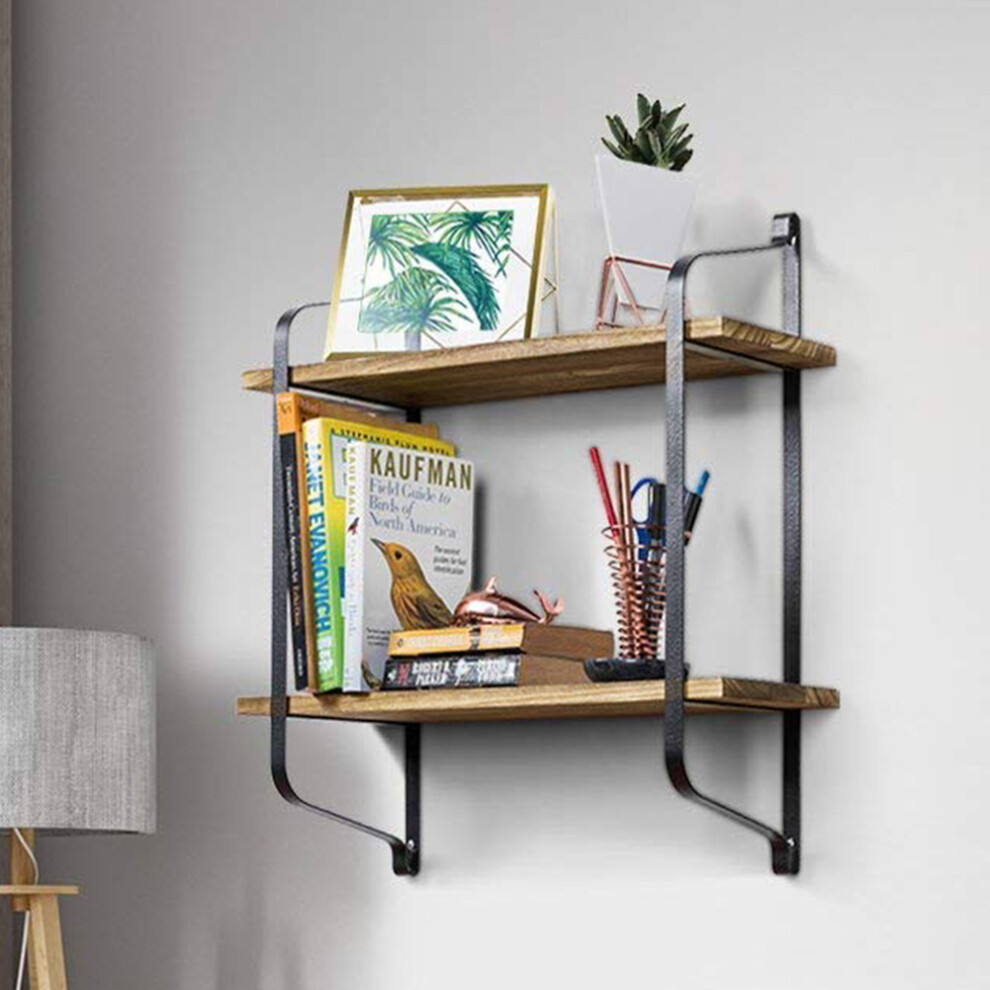 Living And Home 2 Tiers Wall Mounted Floating Shelf Storage Display Rack Tidy Organizer