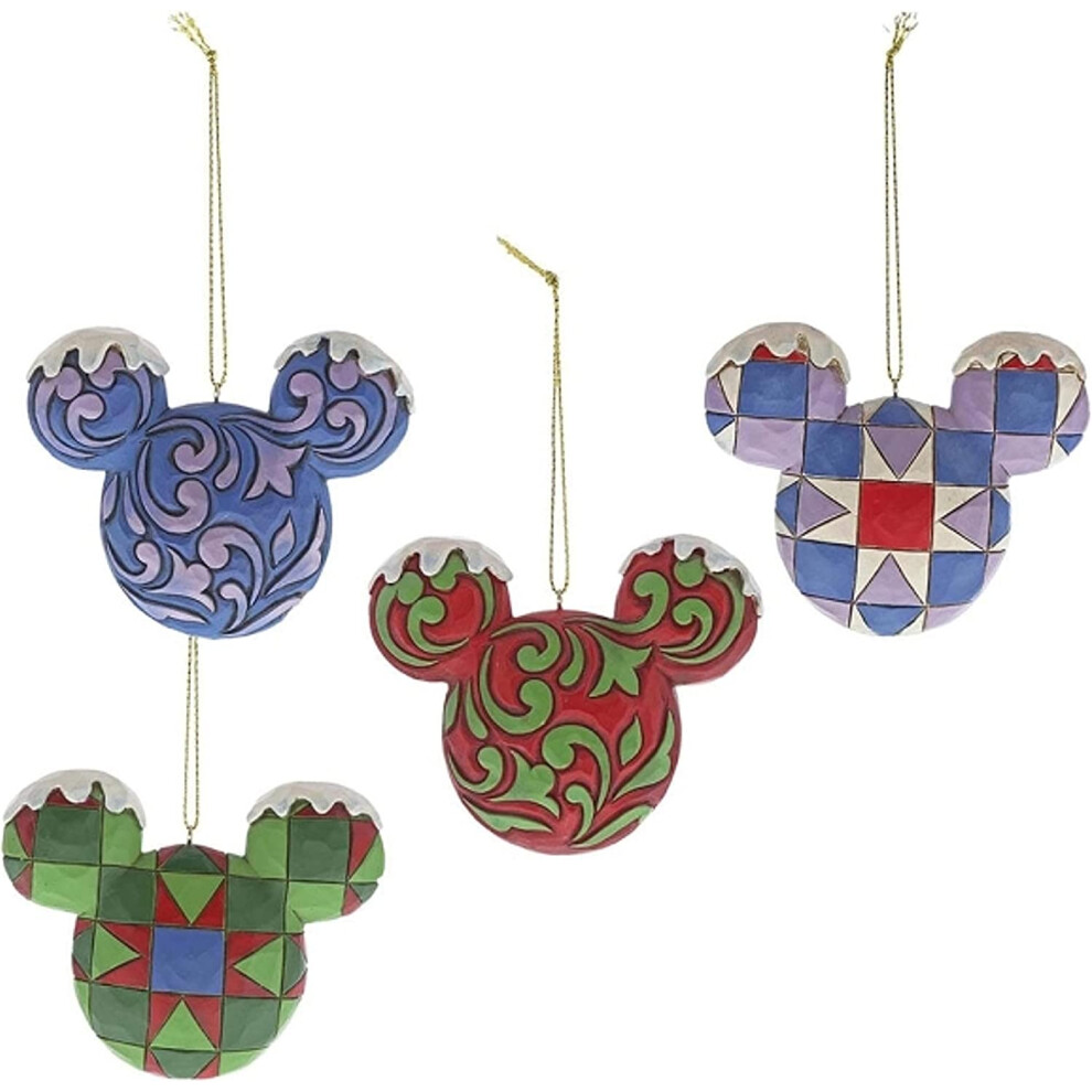 Disney Traditions Mickey Mouse Head Hanging Ornament Set