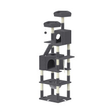(Dark Grey) 208cm Tall 5 Floors Cat Tower Cat Tree Indoor