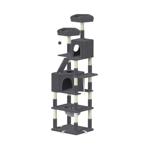 (Dark Grey) 208cm Tall 5 Floors Cat Tower Cat Tree Indoor