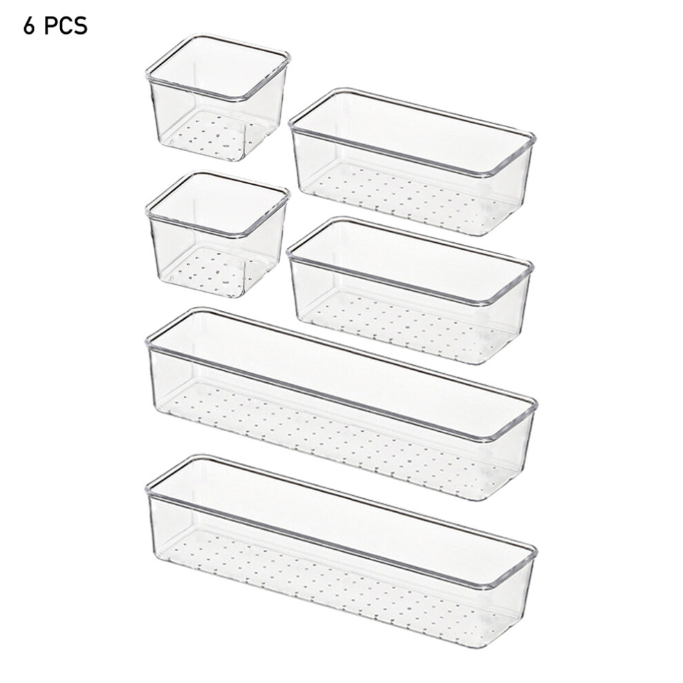 6PCS Clear Drawer Organizer Storage Container Box Multifunctional Organizer