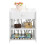 Living And Home Wooden Nightstand with Drawer and 2 Storage Shelves 3