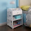 Living And Home Wooden Nightstand with Drawer and 2 Storage Shelves 2
