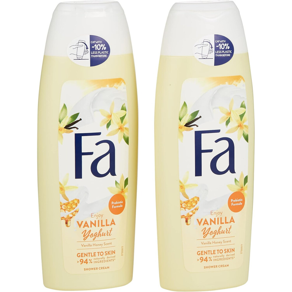Fa Vanilla Yoghurt Vanilla Honey Scent Shower Cream 250ml Pack Of 2 | Gentle To Skin | Prebiotic Formula | Refresh Your Body & Mind