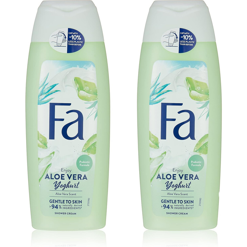 Fa Aloe Vera Yoghurt Aloe Vera Scent Shower Cream 250ml Pack Of 2 | Gentle To Skin | Prebiotic Formula | Refresh Your Body & Mind