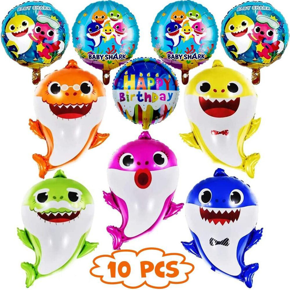 Baby Shark Party Supplies include Helium Baby Shark Balloons and Round Balloons