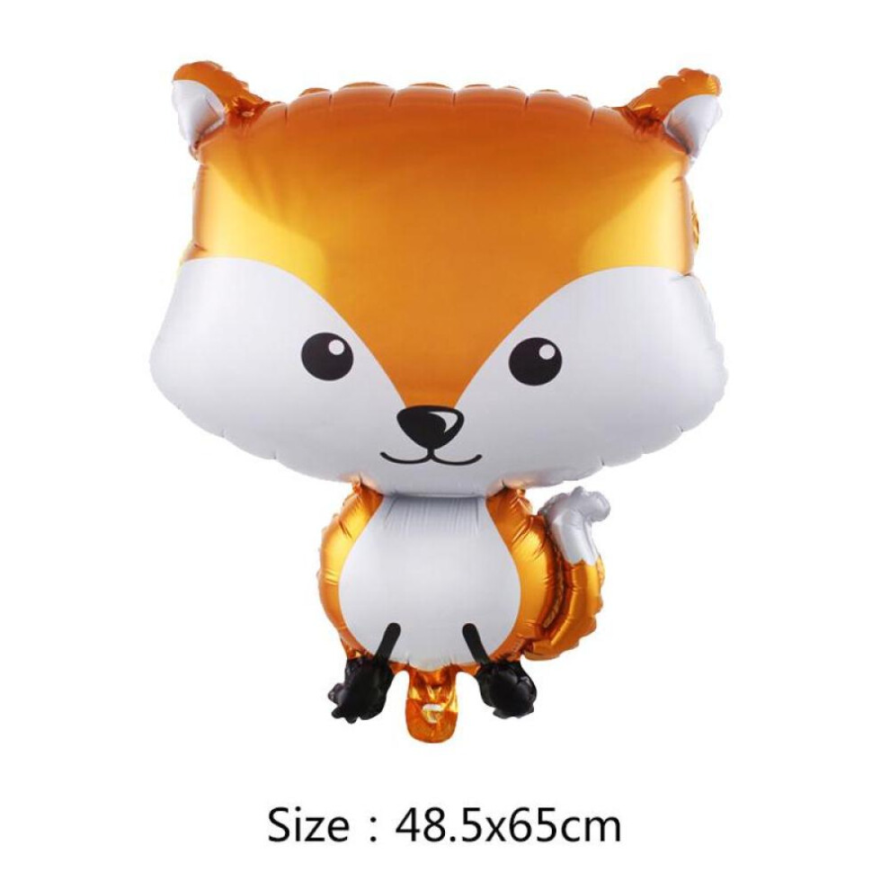 (Fox) 1/4pcs Animal Foil Balloons Birthday Wedding Forest Party Decorations Helium Balloons Fox Hedgehog