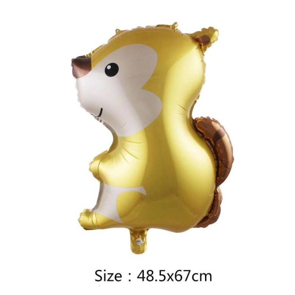 (Squirrel) 1/4pcs Animal Foil Balloons Birthday Wedding Forest Party Decorations Helium Balloons Fox Hedgehog