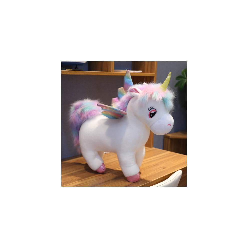 Bonxaif (, 45Cm) 60Cm Fantastic Glow Rainbow Wings Unicorn Plush Toy Giant Unicorn Toy White