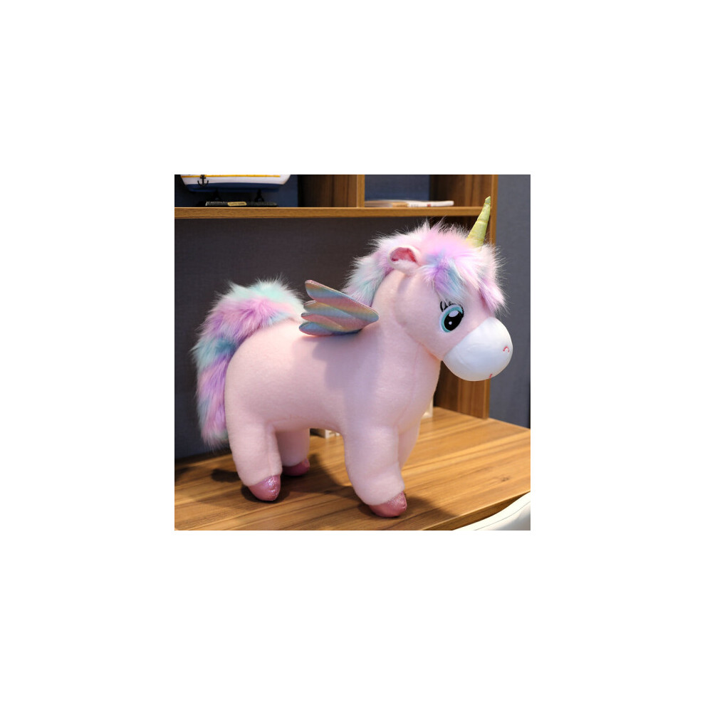 Bonxaif (, 60Cm) 60Cm Fantastic Glow Rainbow Wings Unicorn Plush Toy Giant Unicorn Toy Pink
