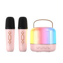 Chronus Kids Mini Karaoke Machine, Portable Karaoke Machine with 2 Wireless Microphones, Mini Bluetooth Karaoke Machine for Kids Ages 4-12(Pink)