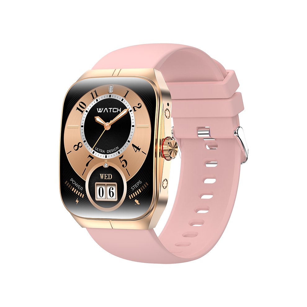 Chronus Smartwatch Hk80 With Bluetooth Calling, Health Monitoring, Music, And Sports Modes(Pink) Pink 6976918034205