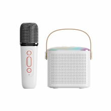 Chronus Kids Mini Karaoke Machine, Kids Portable Bluetooth Speaker with Wireless Microphone, Boys Girls Gift - 1 Pack(White)