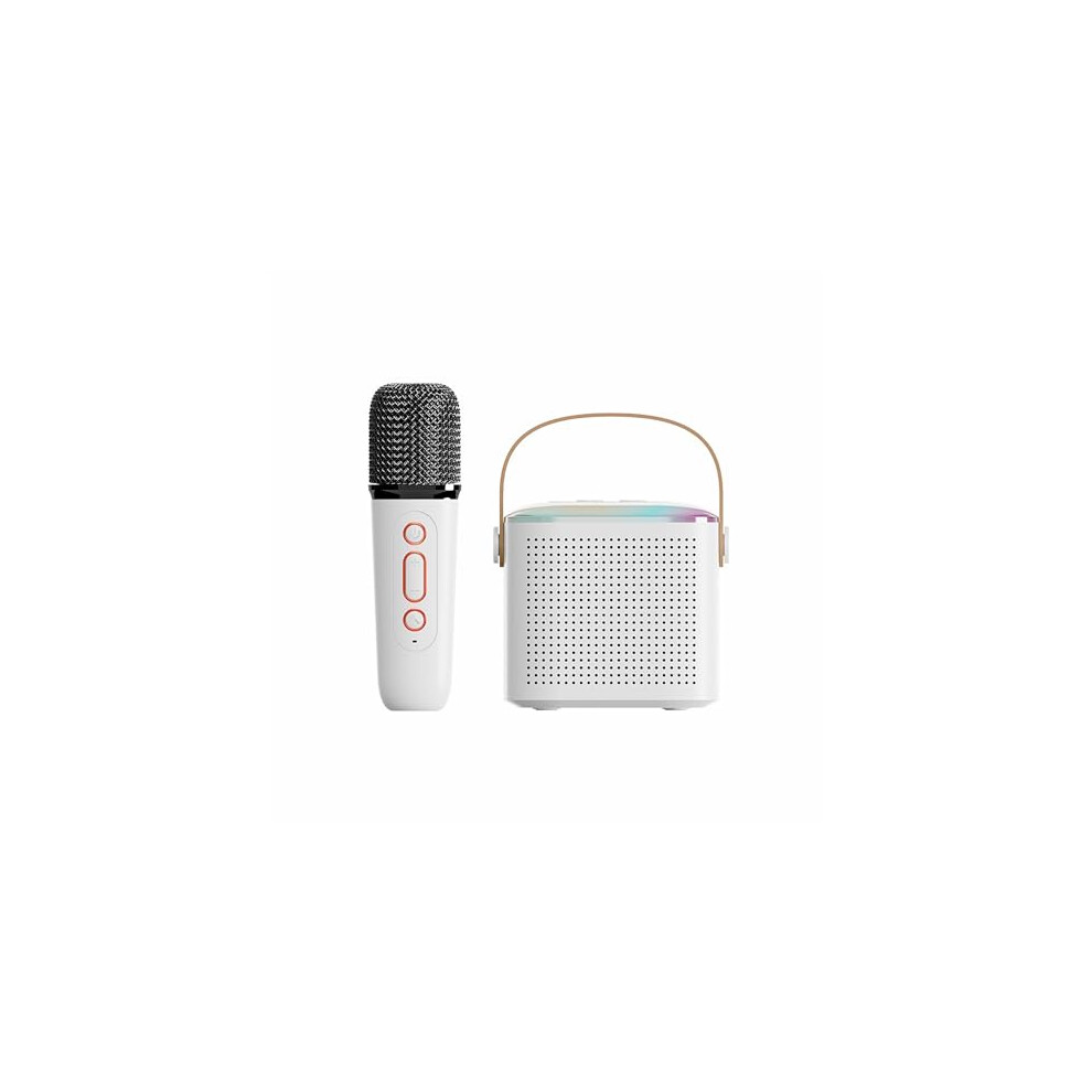 Photos - Radio / Clock Chronus Kids Mini Karaoke Machine, Kids Portable Bluetooth Speaker with Wireless Microphone, Boys Girls Gift - 1 Pack(White)