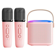 Chronus Kids Mini Karaoke Machine, Children Portable Bluetooth Speaker with Wireless Microphone for Boys Girls Birthday Family Party - 1 Pack(Pink)