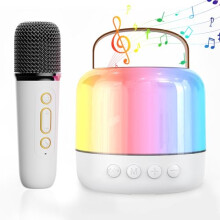 Chronus Kids Adults Mini Karaoke Machine Portable Bluetooth Speaker with Wireless Microphone - Birthday Party for Girls Ages 4-11+ (1