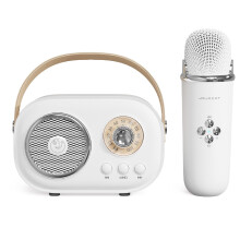 Chronus Mini karaoke machine, karaoke machine for kids and adults, cute karaoke with microphone set, portable bluetooth speaker with microphone(White)