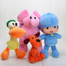 Set Of 4 Pocoyo Elly Pato Loula Soft Plush Stuffed Figure Toy Doll Xmas Gift Kid
