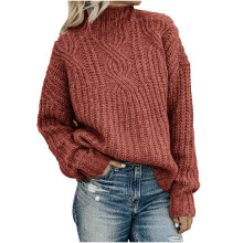 (#a01, 2XL) Scyoekwg Christmas Sweaters for Womens Turtle-Neck Christmas Print Recreational Pullover Knitting Sweater Long Sleeve Tops Red L
