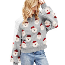 (green, S) Odeerbi Christmas Sweaters For Women Santa Claus Print Round Neck 2024 Long Sleeve Tops Blue