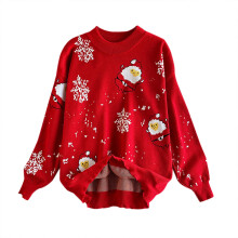 (red/3, S) EINCcm Christmas Sweater for Women Long Sleeve Knit Fall Winter Crewneck Pullover Xmas Fair Isle Sweater Clothes
