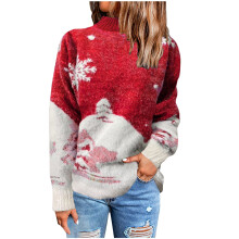 (red/4, S) EINCcm Christmas Sweater for Women Long Sleeve Knit Fall Winter Crewneck Pullover Xmas Fair Isle Sweater Clothes