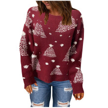(red/2, M) EINCcm Christmas Sweater for Women Long Sleeve Knit Fall Winter Crewneck Pullover Xmas Fair Isle Sweater Clothes